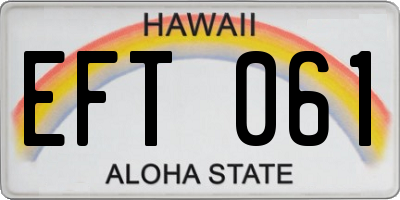 HI license plate EFT061