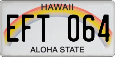 HI license plate EFT064