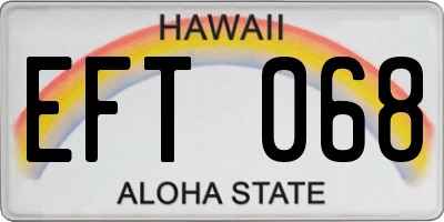HI license plate EFT068