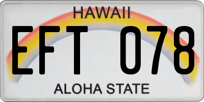 HI license plate EFT078