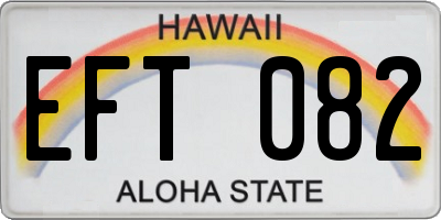 HI license plate EFT082