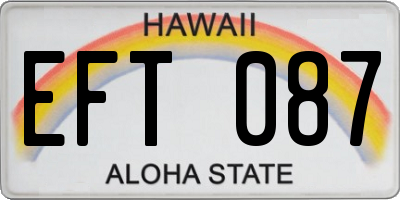 HI license plate EFT087