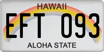 HI license plate EFT093