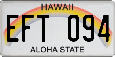 HI license plate EFT094