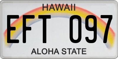 HI license plate EFT097