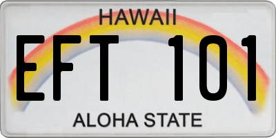 HI license plate EFT101