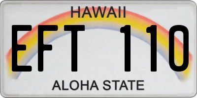 HI license plate EFT110