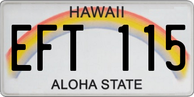 HI license plate EFT115