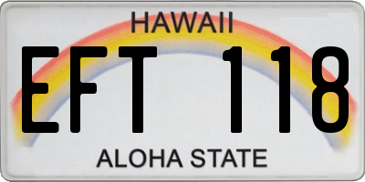 HI license plate EFT118