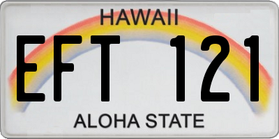 HI license plate EFT121