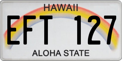 HI license plate EFT127