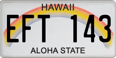 HI license plate EFT143