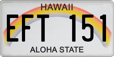 HI license plate EFT151