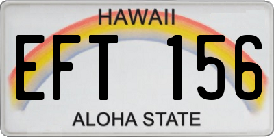HI license plate EFT156