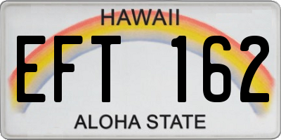 HI license plate EFT162