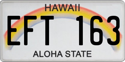 HI license plate EFT163