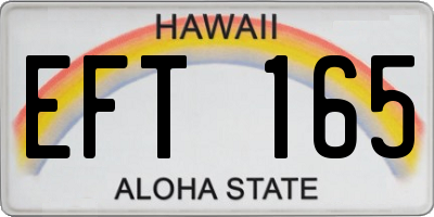 HI license plate EFT165