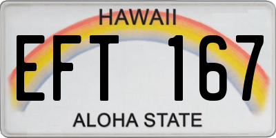 HI license plate EFT167