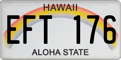 HI license plate EFT176