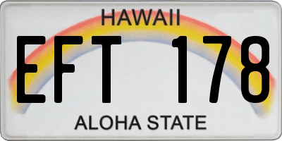 HI license plate EFT178
