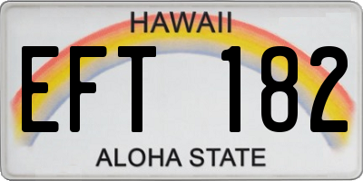HI license plate EFT182