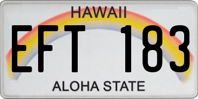 HI license plate EFT183