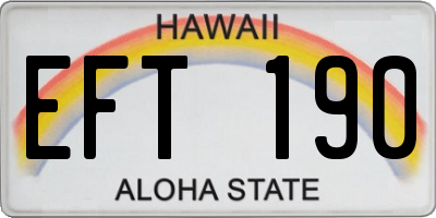 HI license plate EFT190