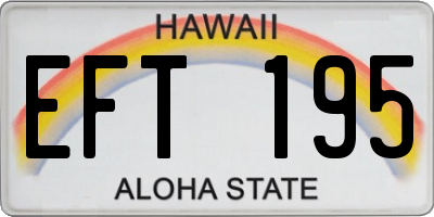 HI license plate EFT195