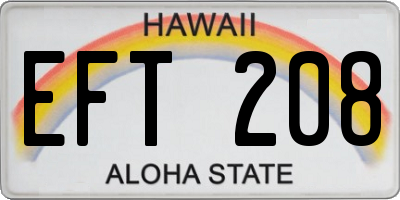 HI license plate EFT208