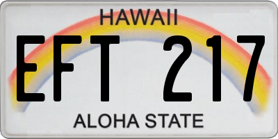 HI license plate EFT217