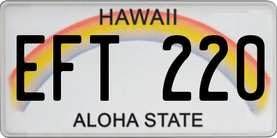 HI license plate EFT220