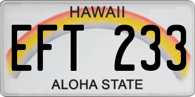 HI license plate EFT233