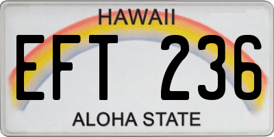 HI license plate EFT236