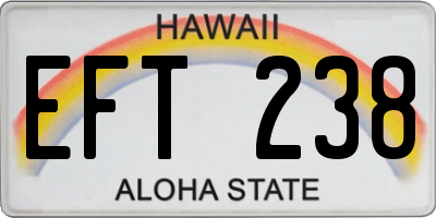 HI license plate EFT238
