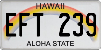 HI license plate EFT239