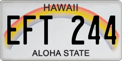 HI license plate EFT244
