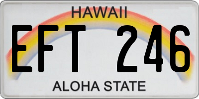 HI license plate EFT246