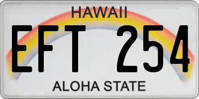 HI license plate EFT254