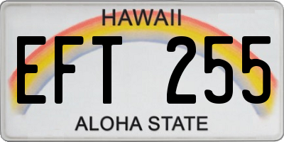HI license plate EFT255