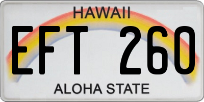 HI license plate EFT260