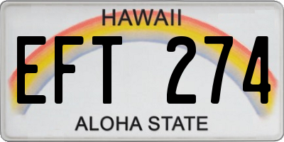 HI license plate EFT274