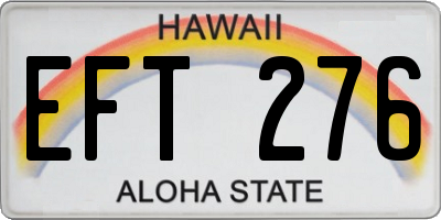 HI license plate EFT276