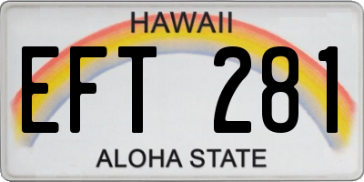 HI license plate EFT281