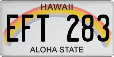HI license plate EFT283