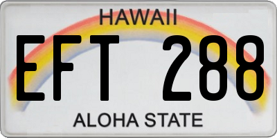 HI license plate EFT288