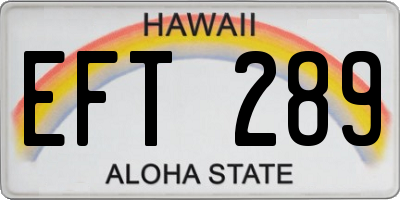 HI license plate EFT289