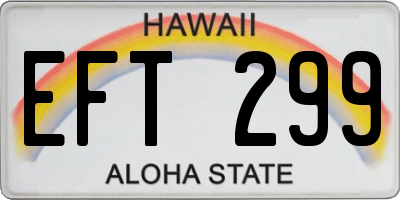 HI license plate EFT299