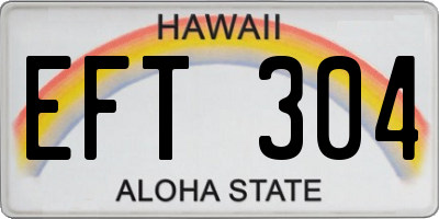HI license plate EFT304