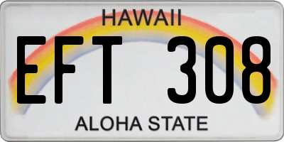 HI license plate EFT308