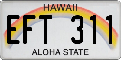 HI license plate EFT311